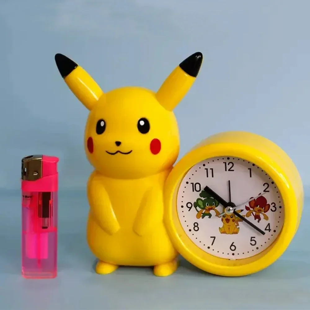 Kawaii Anime Pokemon Alarm Clock Cute Pikachu Students Punctuality Pointer Clock Catoon Bedroom Desk Decoration Birthday Gifts