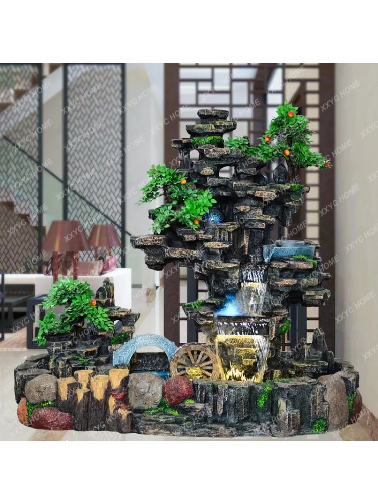 Courtyard Large Rockery Fish Pond-Cylinder Balcony Bonsai Fountain Water Water Landscape Decoration Indoor