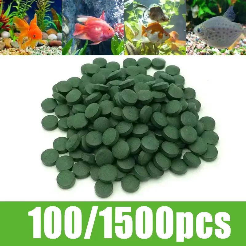 100/300/500/1000/1500 Uds tabletas de espirulina enriquecimiento comida para mascotas favorita peces cristal rojo camarones comida para peces accesorios para acuario