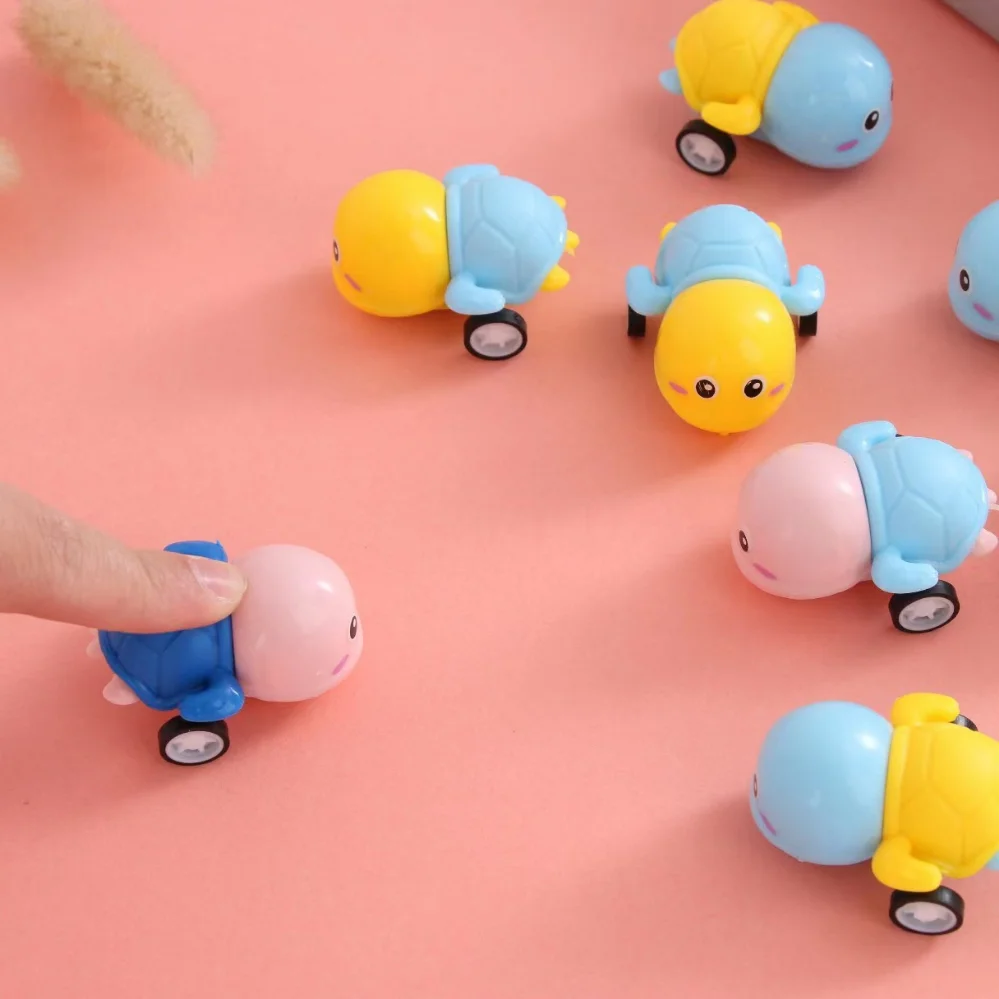 5PCS Mini Pullback Turtle Cute Plastic Cartoon Animal Inertia Pull Back Car Model Funny Children's Mini Toy Boy And Girl's Gift