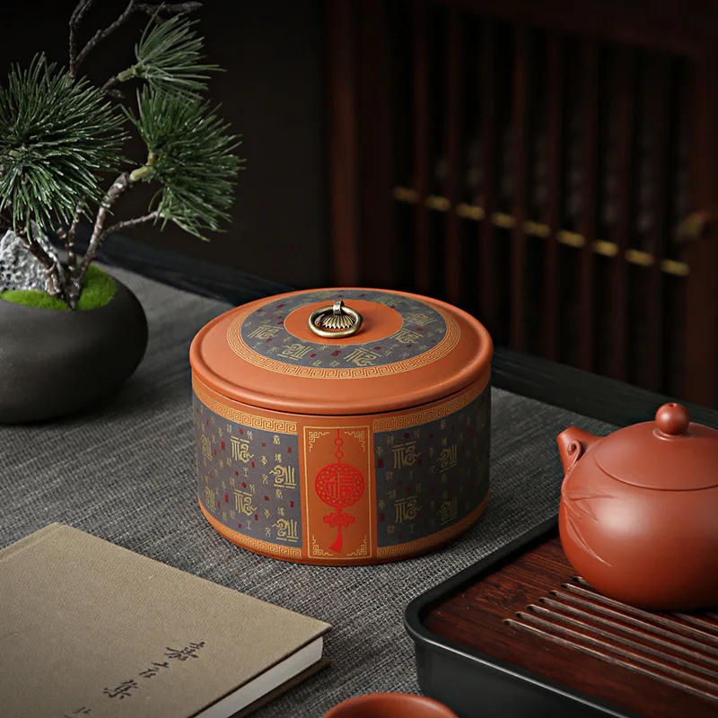 الإبداعية السيراميك الأحمر مختومة الرطوبة برهان الشاي جرة الغذاء تخزين الحاويات منضدية زخرفة خمر حبوب البن الشاي تخزين جرة