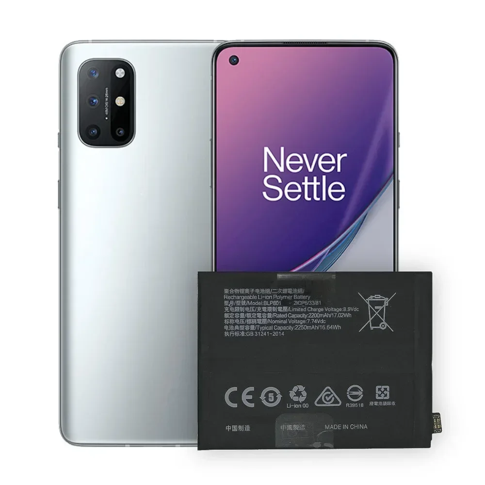 

Battery BLP801 For OnePlus 1+ 8T 9R Mobile Phone Battery Capacity 4500mAh Replacement Batteries