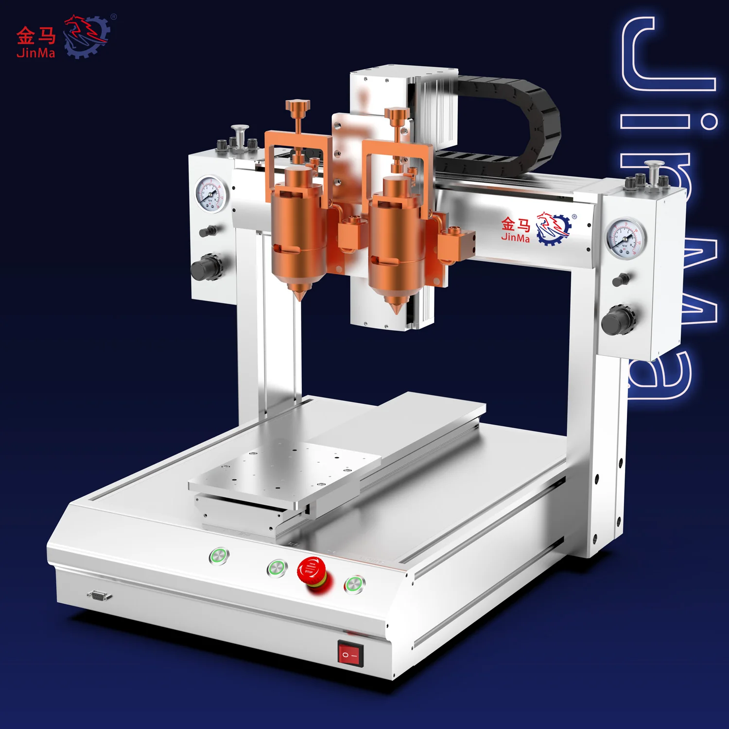 0.01ml Single Station Dual Head Hot Melt Dispenser Automatic Industrial Glue Robot With Bearing & Gear Components 220V/110V