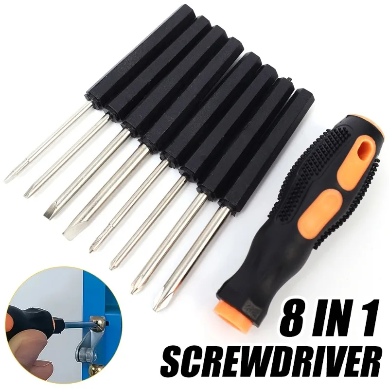 8 In 1 Ratchet Screwdriver Set Multipurpose Handle Screwdrivers Drill Head Telescopic Driver Detachable Screw Repair Hand Tools