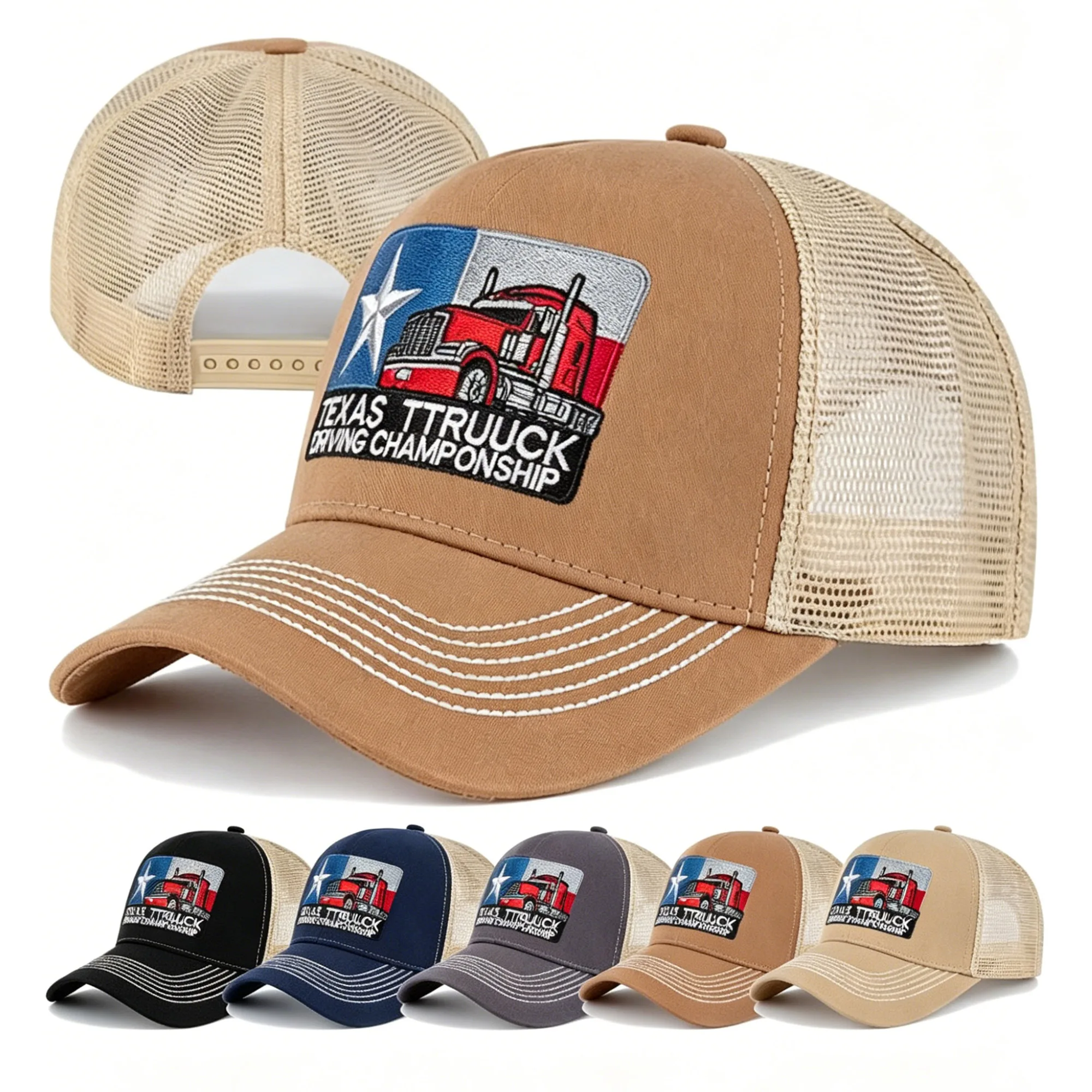 Trucker Cap Mesh - Cappellino da baseball unisex ricamato Texas,