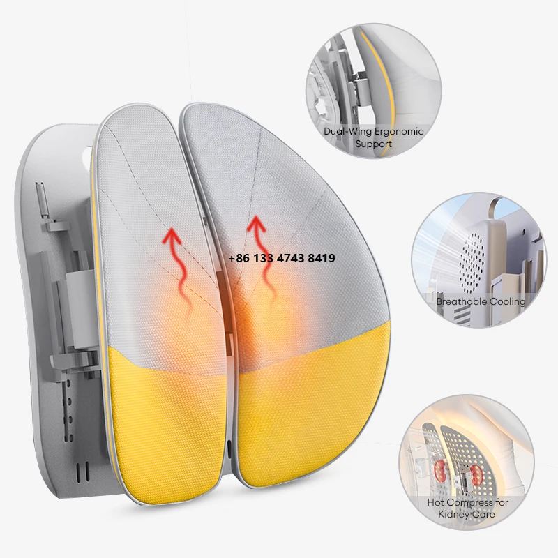 

Heating Function Office Chair Waist Pad Breathable Ergonomic Car Backrest Waist Pad Adjustable Support Ventilation