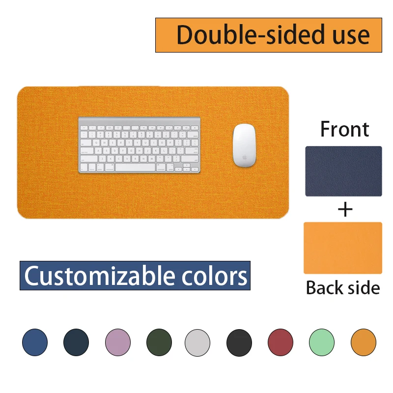 Double-Sided Leather Mouse Pad Portable Desktop Mat Water-Proof Non-Slip Desk Set Office Decoration Customizable Size