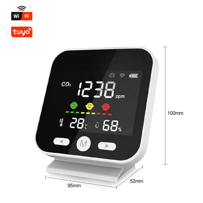 Tuya Wifi Air Quality Monitor CO2 Carbon Dioxide Meter Temperature Humidity Measuring Detector NDIR Infrared Tester