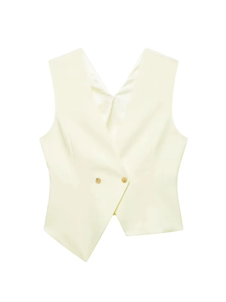 

TRZA Women's Asymmetric V-Neck Sleeveless Waistcoat Chic Fashion Outerwear Vest Top