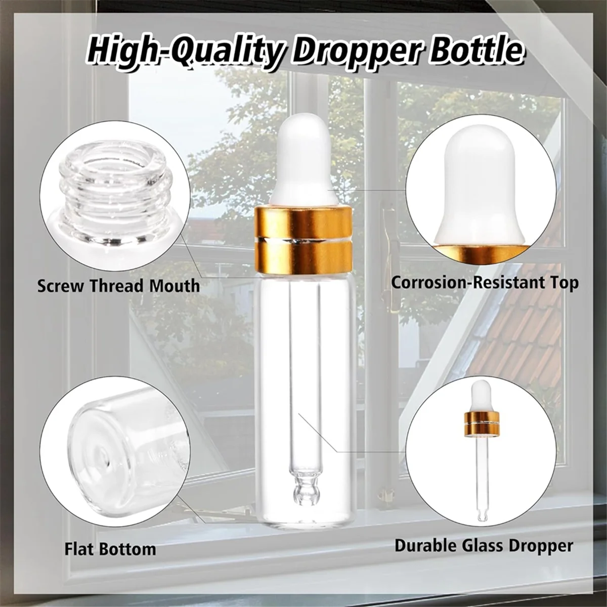 50 Pack 5Ml Clear Glass Dropper Bottles, Mini Sample Dropper Bottles for Essential Oils Perfume Cosmetic Liquid