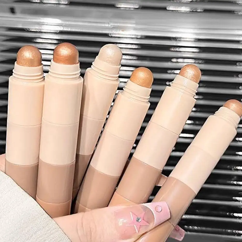 マルチエフェクトグルーミングハイグロススティック ナチュラルブラウンスティック マットベージュコンシーラー ブライトニングプライマー ノーズシャドウ 3Dフェイシャルメイクアップ