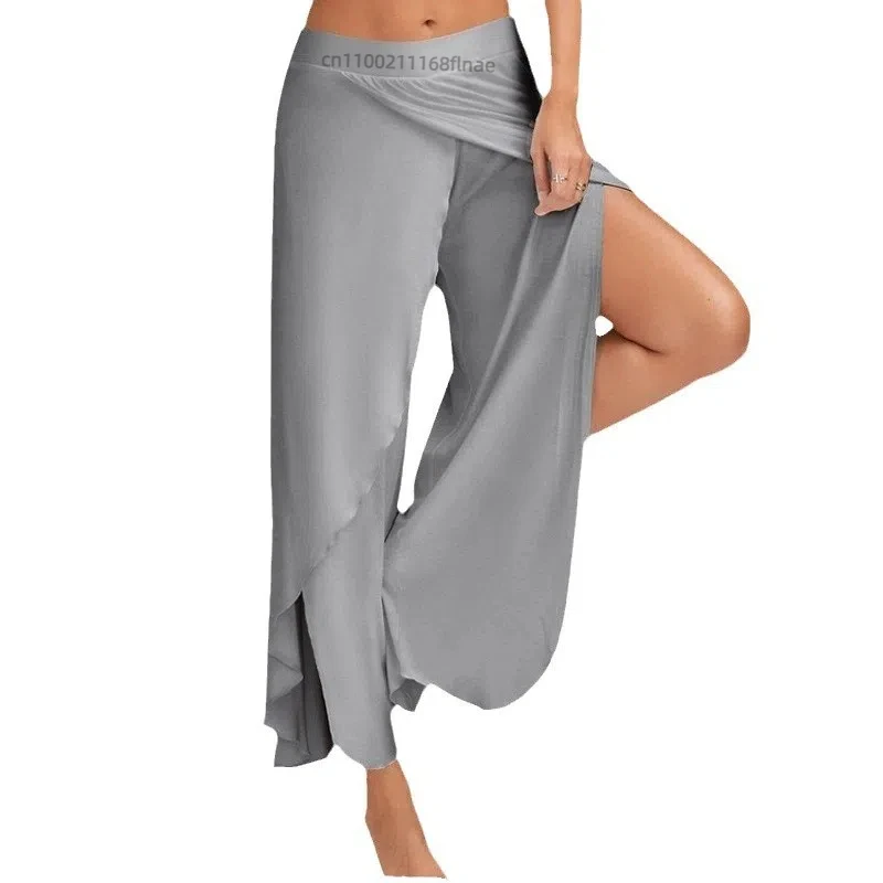 Горячие продажи балетных костюмов, европейские и американские летние сексуальные широкие брюки для йоги с крестом для женщин, костюмы для выступлений на сцене