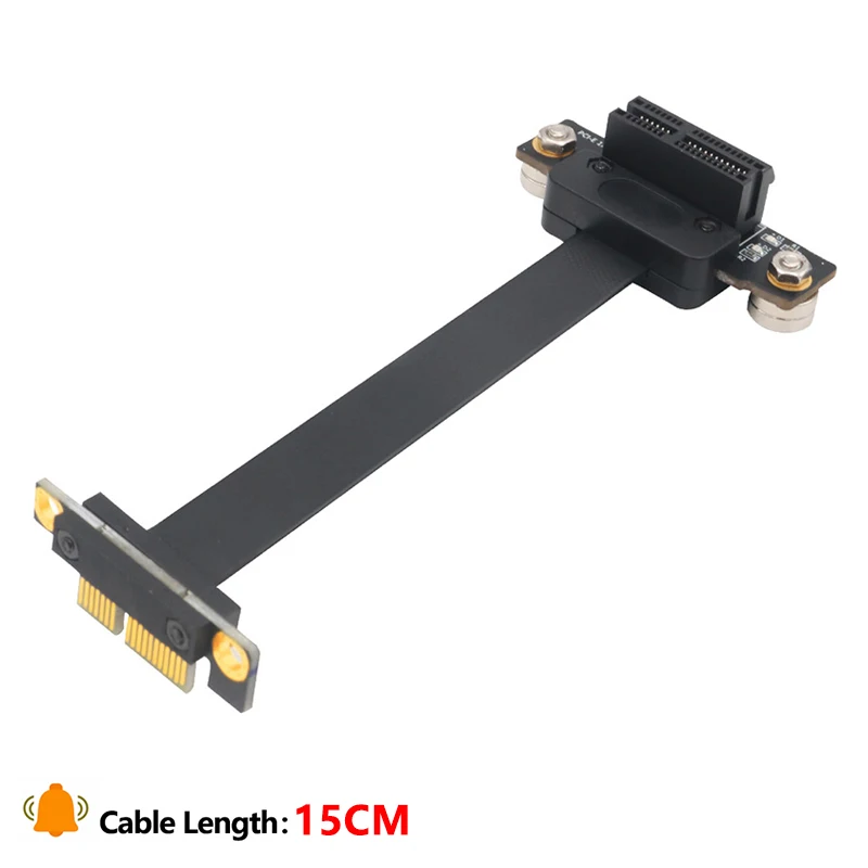 15CM PCI Express 1X Extension Cable with 3.3V 12V Power LED Magnetic Foot Pad Dual 90 Degree Right Angle 8Gbps PCIE 3.0 X1 Riser