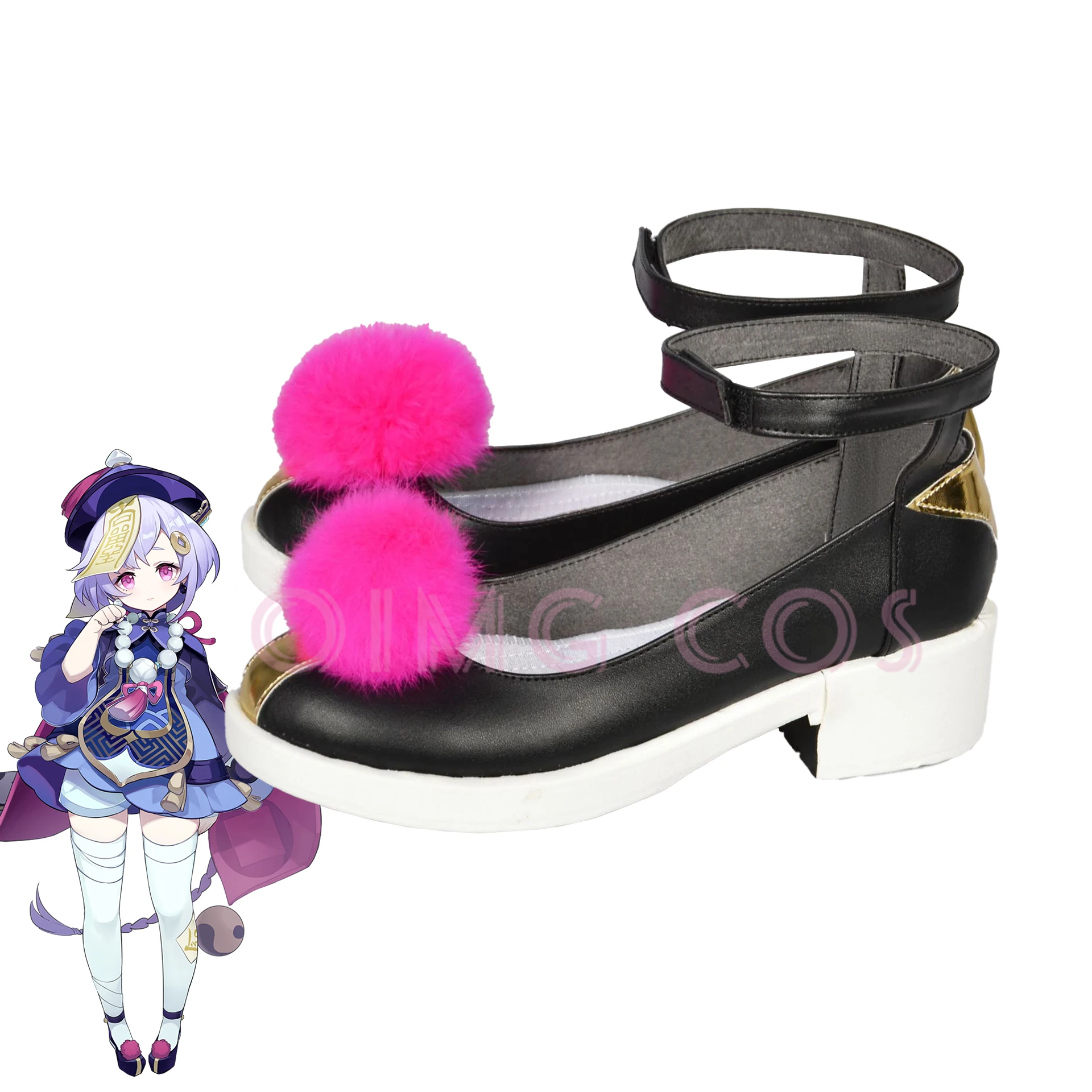 Genshin Impact Qiqi Cosplay sapatos masculinos, anime, estilo chinês, jogo de Halloween