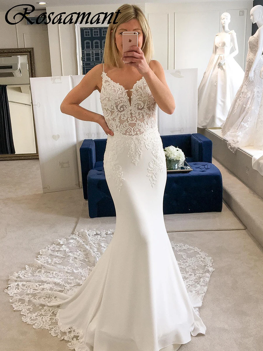 

Великолепные Свадебные платья-русалки на бретельках с открытой спиной, женское свадебное платье
