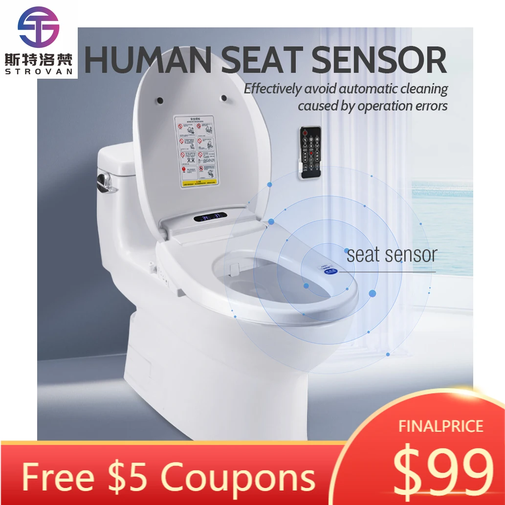 

ZXHK Disposable Sanitary Smart Bathroom Soft Closing Seat Cover Wc Toilet Seat Cover for Washing