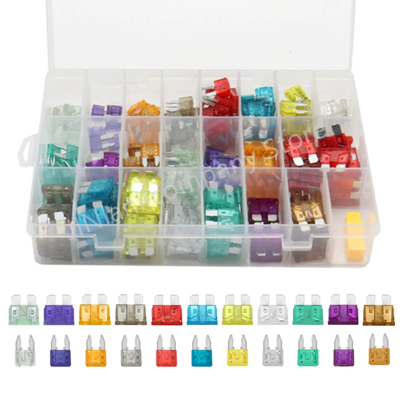 300/100/50 Pcs Small Car Fuses Automotive Blade Medium Micro Type Fuse Assortment In Box 2A/3A/5/A/7.5A/10A/15A/20A/25A/30A/35A