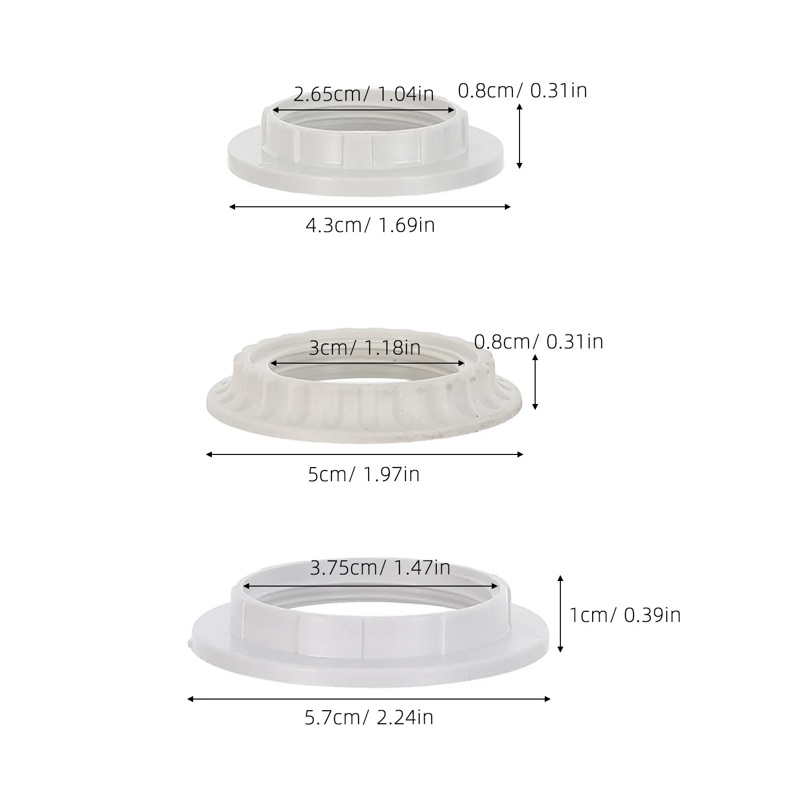 12Pcs Lamp Shade Rings Metal Holder for E14 E27 Socket Stable Fixing Ring 43Mm 50Mm 57Mm Reducer Rings Table Lamp Shade Support