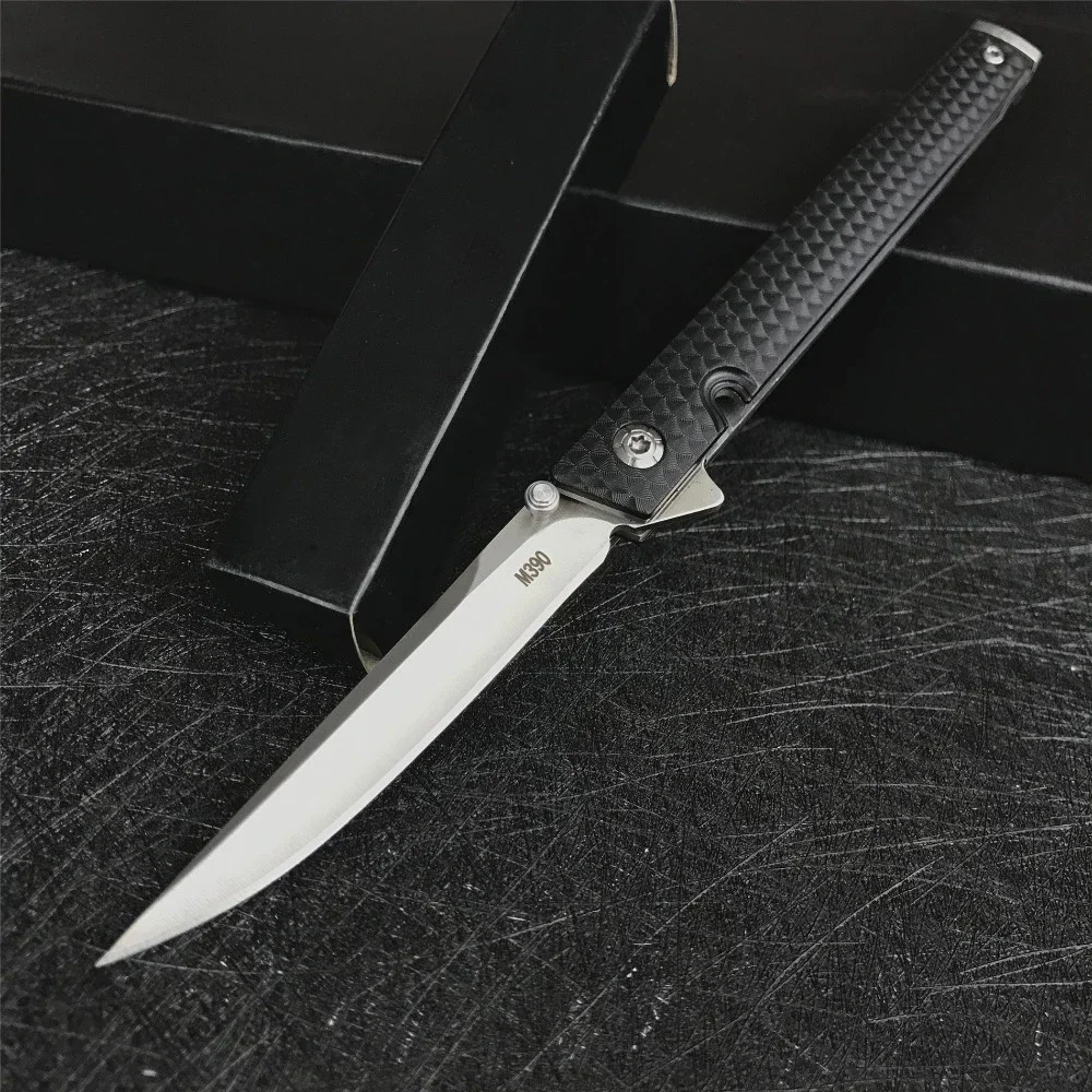 Tactical M390 Lightweight Folding Pocket Knife Nylon Handle Easy To Carry EDC Outdoor Self Defense Hunting Camping Tools