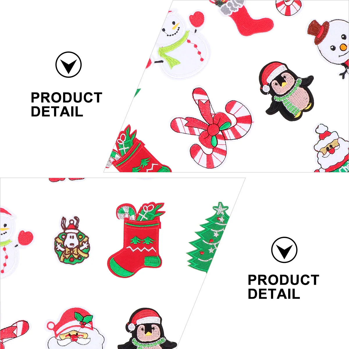 12Pcs Christmas Embroidered Patches Iron on Sew on Applique for Clothing Bags Hats DIY Crafts Festive Decor Holiday Accessories