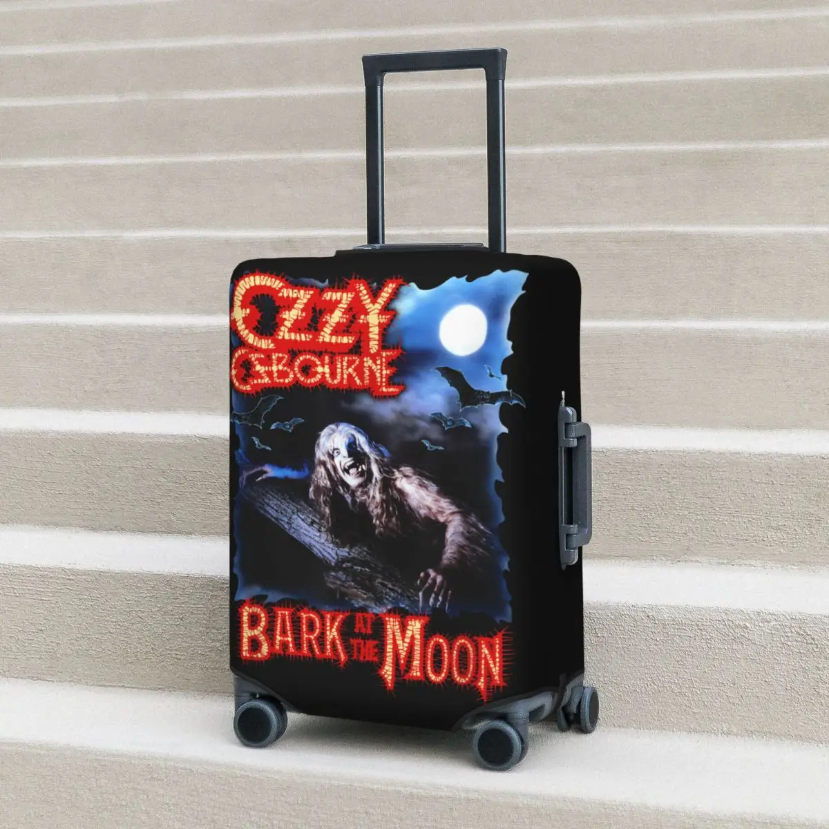 

40 Years Of BATM Heavy Metal Rock Ozzy Osbourne Suitcase Cover Travel Holiday Elastic Luggage Supplies Protection