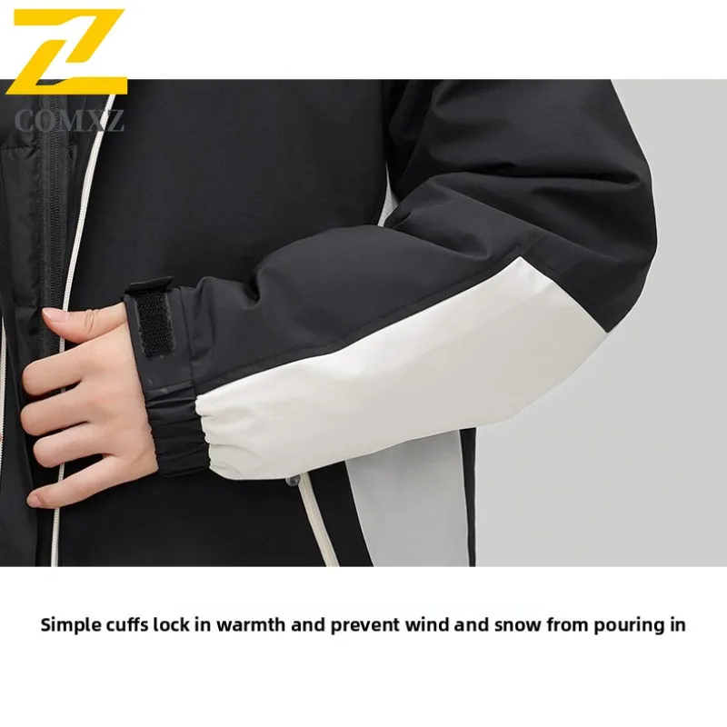 COMXZ Winter Men Down Jacket Classic Hooded White Duck Down Warm Windproof Coat Fashion Commute Office Lightweight Parka 2025