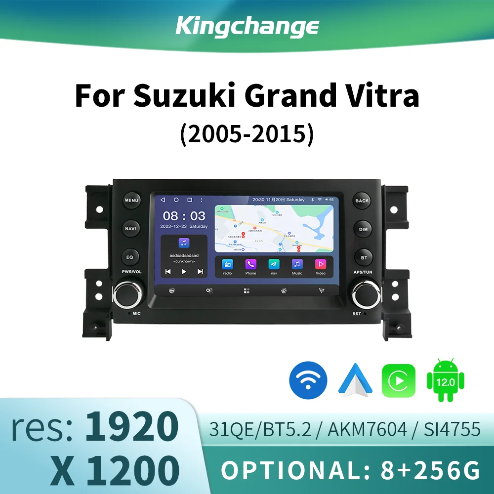 

Kingchange 7" Android 12 Car Radio For Suzuki Grand Vitara 3 2005 - 2015 Multimedia Wifi GPS Carplay Autoradio Stereo
