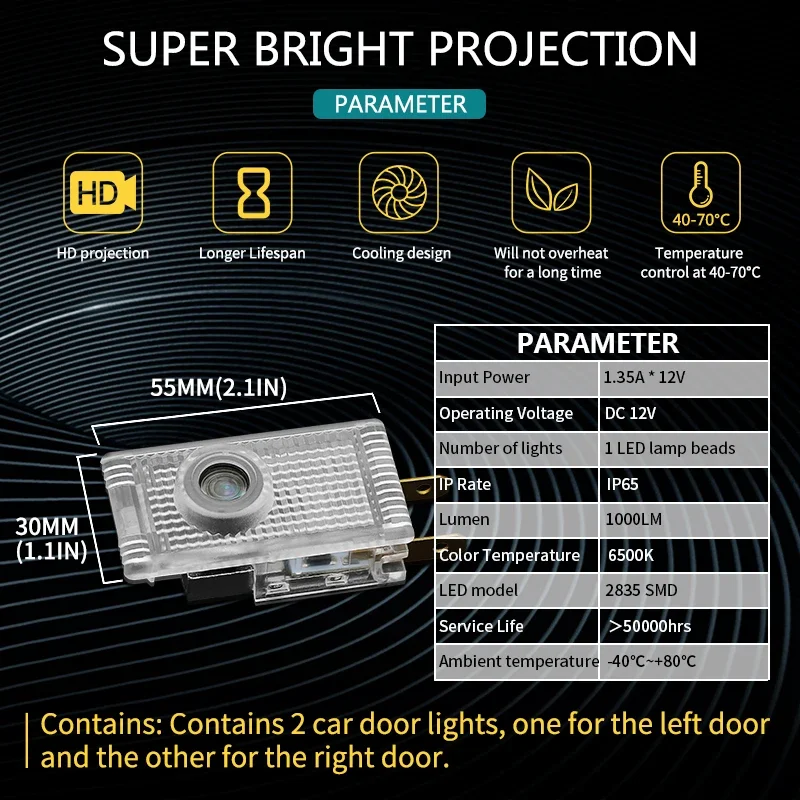 Projetor de logotipo da porta do carro, sombra fantasma, luz de boas-vindas para Saab 93, 9-3, 2003, 2004, 2005, 2009, 2010, 2011, 2012, Saab 95,