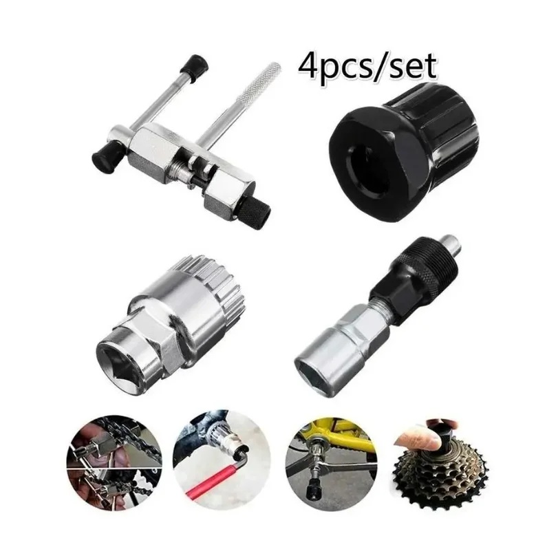 

4 Pcs/set Mountain Bike Repair Tool Kit Bicycle Repaiing Tool Cranked Remove/Cut Chain/Axis Extractor Tool