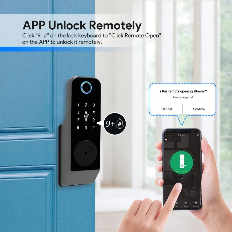 Waterproof Fingerprint Lock Tuya Wifi Remote Control Bluetooth TTLock App Card Digital Code Keyless Electronic Smart Door Lock