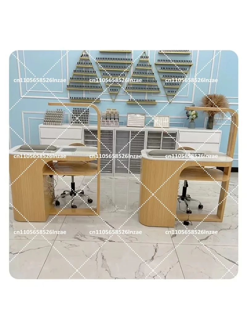 Modern Ins Nail Table with Manicure Lamp, Salon Furniture for Professional Use