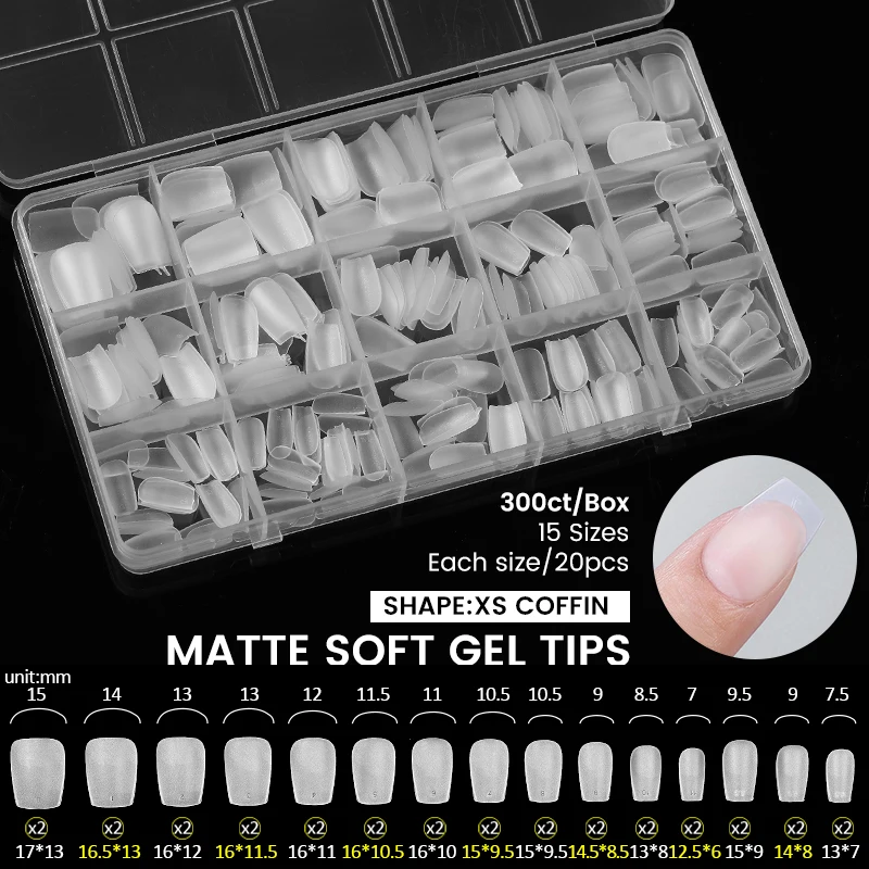 Short Almond Matte Soft Gel False Nail Tips Full Cover Set_voghion.com