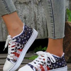 Women's Sports Shoes Floral Canvas Women Shallow Lace Up Casual Flat Sole Shoe Ladies Sneakers Vulcanized 2023 New Spring Autumn