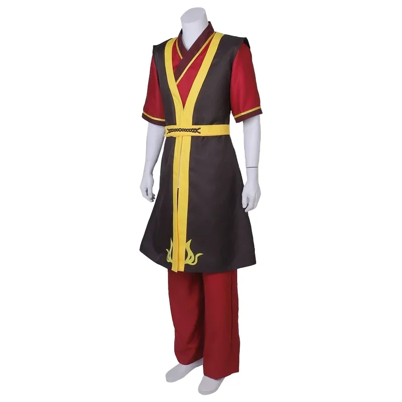 Disfraz de Avatar The Last airdoblador, traje de Cosplay de Anime, Zuko King's Prince, chaleco, pantalones, trajes, disfraz de Halloween para hombres adultos