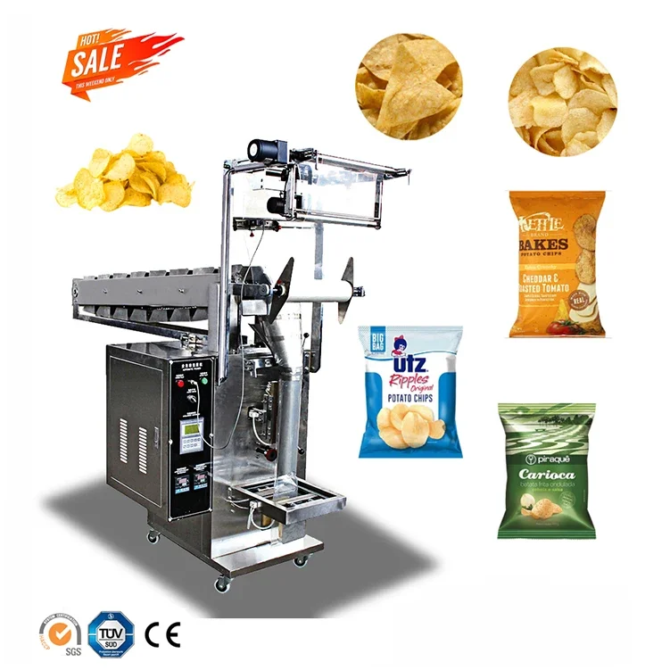 Nitrogen Flushing Cassava Chips Puffed Corn Pork Rinds Packing Machine Potato Crisps Packaging Machine