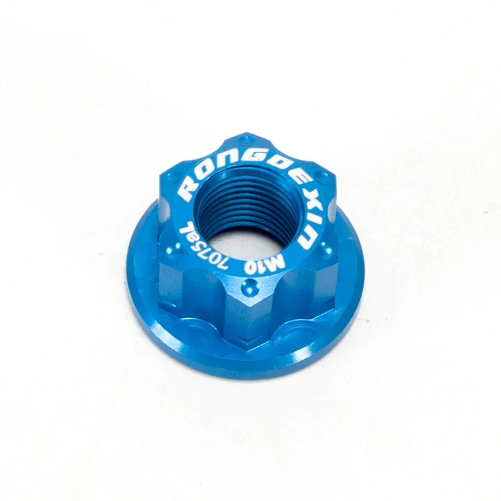 2Pcs Vintage Titanium Flange Nuts Kids Bike Bicycle Rear Wheel Axle Track Nut M10x1.0 Rear Wheel Aluminum Alloy Cycling Accessor