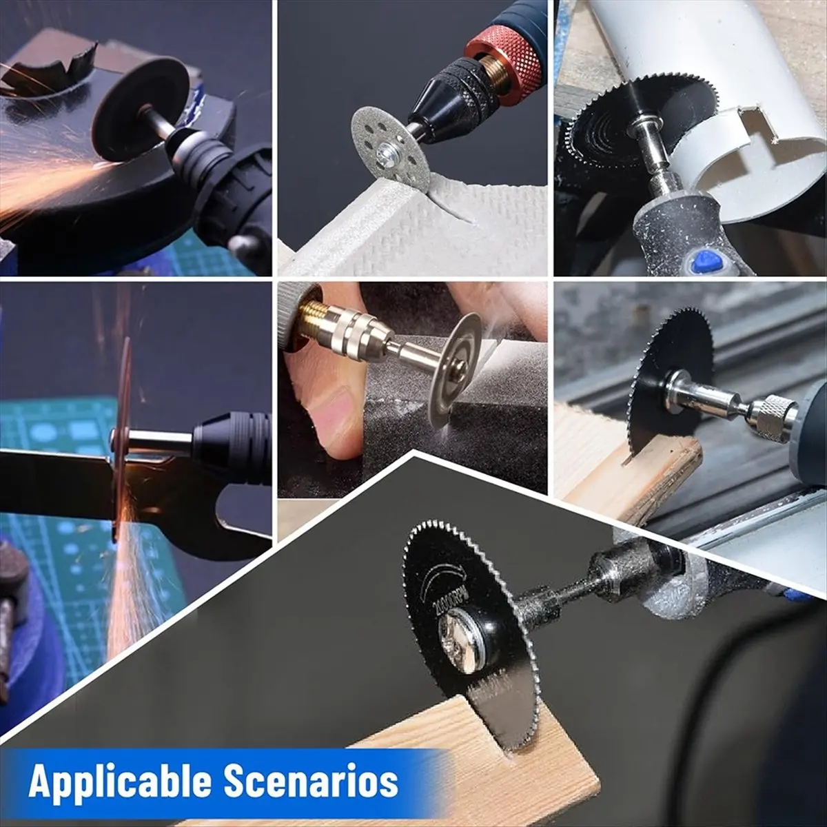 مجموعة عجلات القطع لأداة دوارة، شفرات منشار دائري HSS، أقراص قطع الراتنج، 545 عجلات قطع الماس