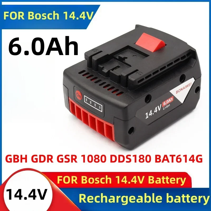 

FOR Bosch 14.4V 6.0Ah Rechargeable Battery 14.4V Power Tool GBH GDR GSR 1080 DDS180 BAT614G Backup Rechargeable Battery