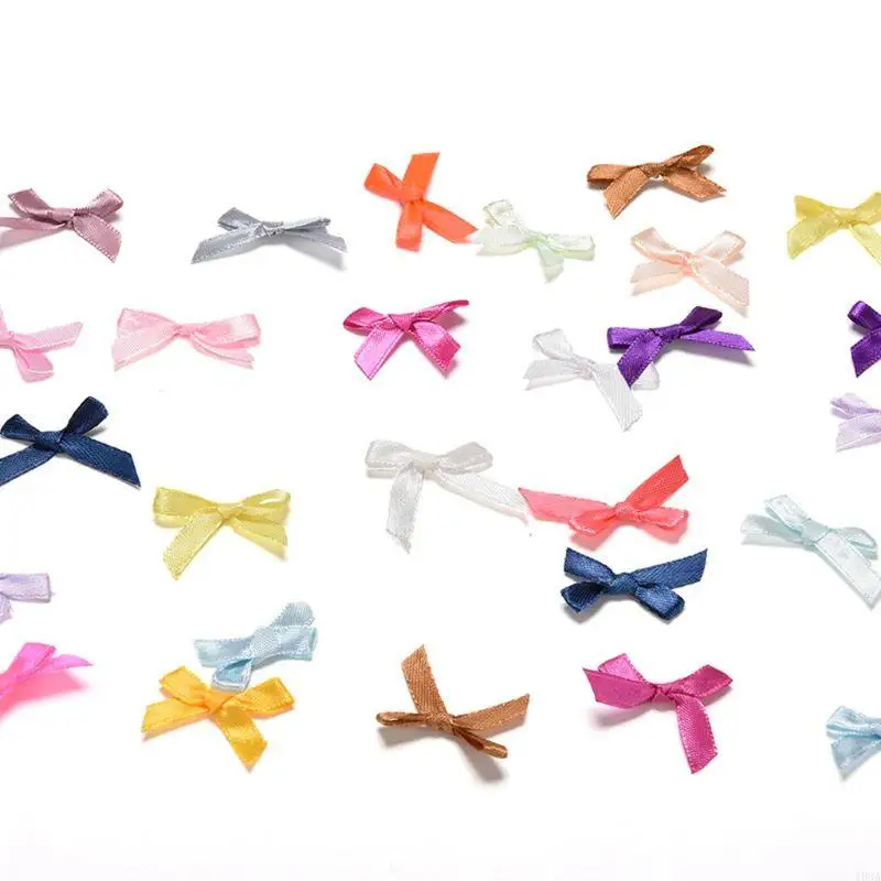 103A 100Pcs Mini Ribbon Flowers Bows Gift Craft Wedding Decoration ornament