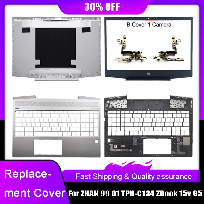 Nueva cubierta superior trasera LCD para portátil HP ZHAN 99 G1 TPN-C134 ZBook 15v G5 Series bisagras de bisel frontal tapa trasera superior plateada