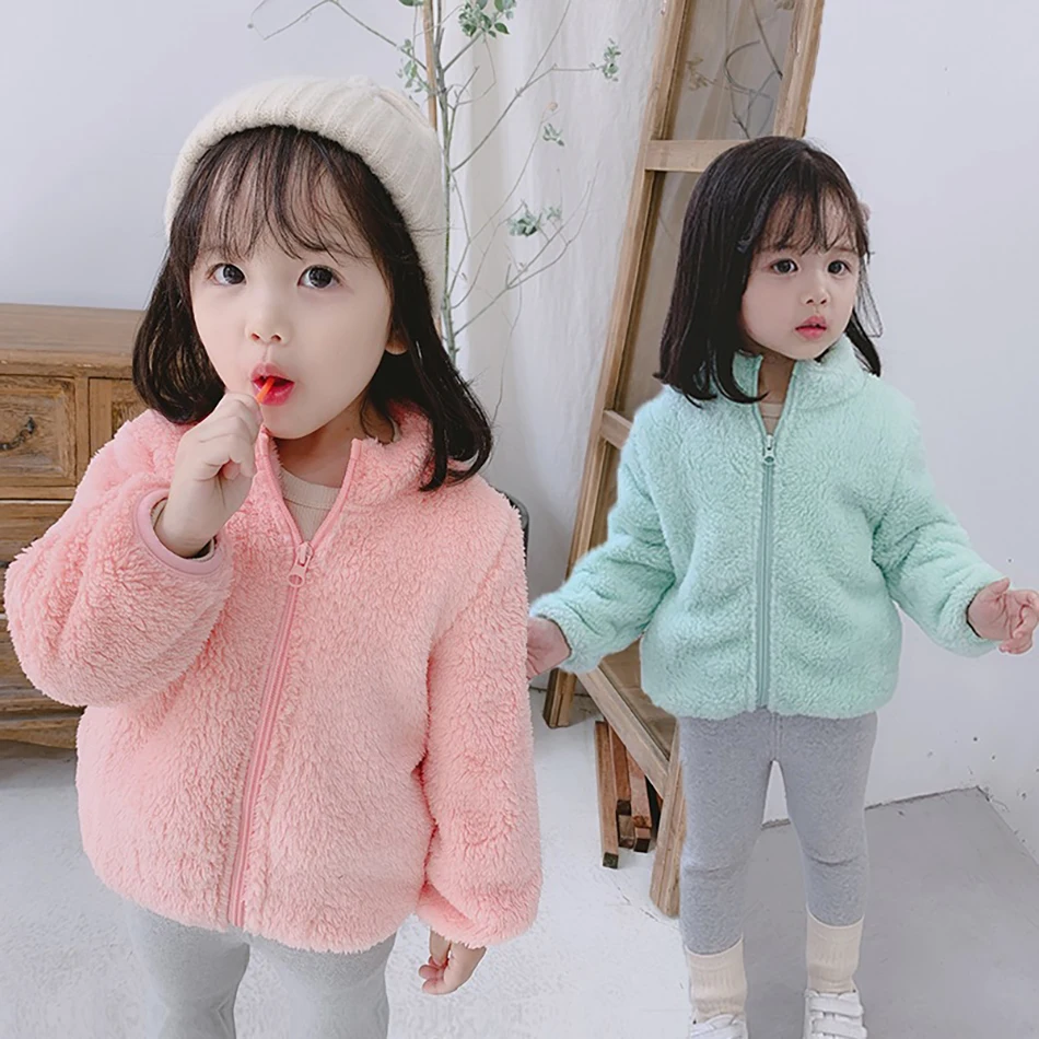 Children Plush Fleece Jacket Unisex Design Great for Autumn Winter and Spring Soft and Warm comfortable Outerwear Kids Coats