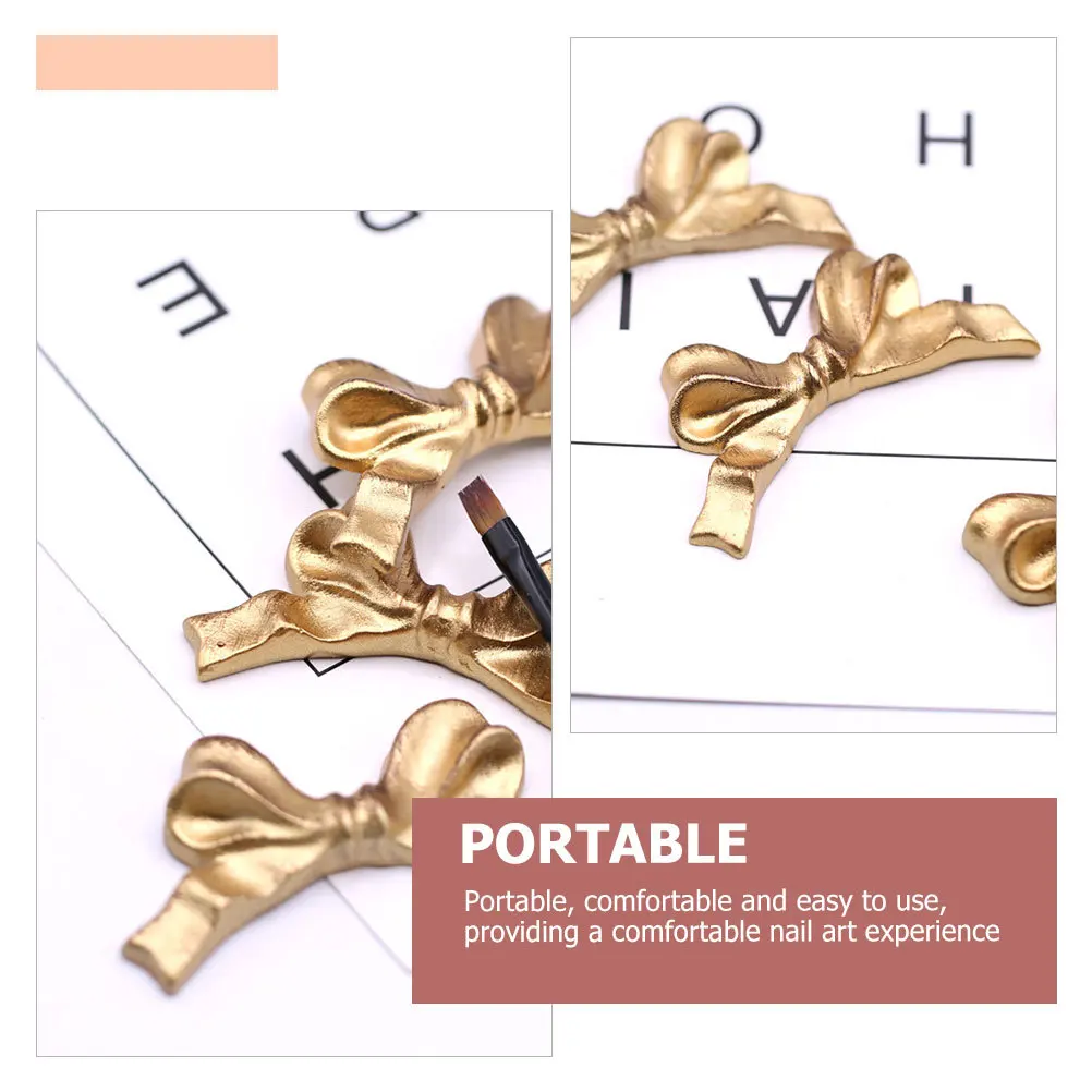 

Retro Bowknot Resin Nail Pen Stand Premium Safe Material Manicure Pens Holder Portable Comfortable Easy Clean Store Desk