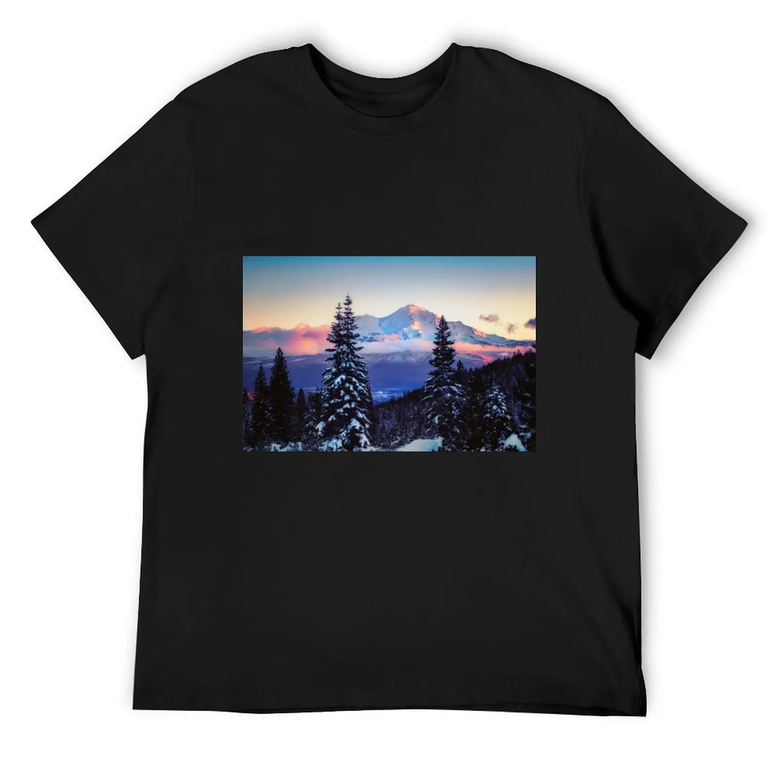 A Glimpse of Mt. Shasta City and Mount Shasta T-Shirt for a boy basketball graphic tees mens clothes