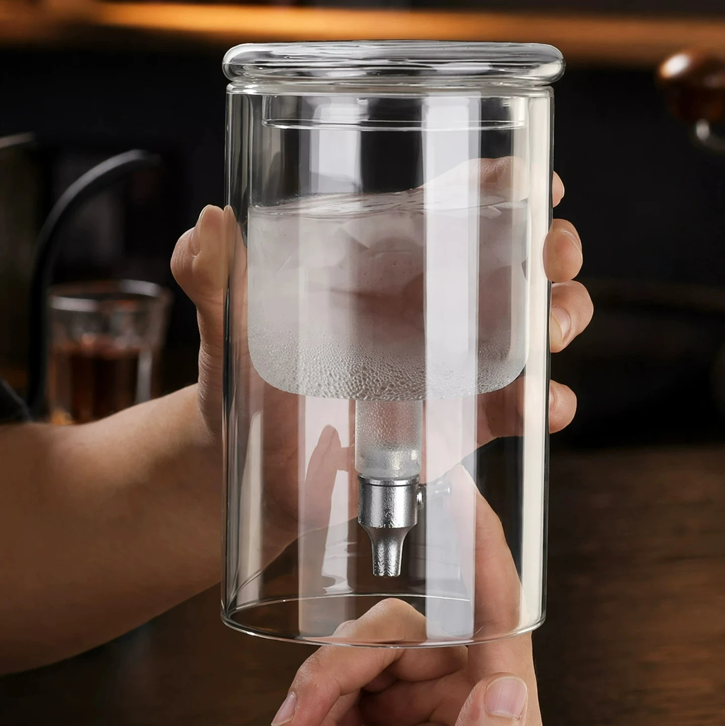 Glass Cold Brew Coffee Drip Maker Ice Drip Pitcher 600ml for Home Kitchen