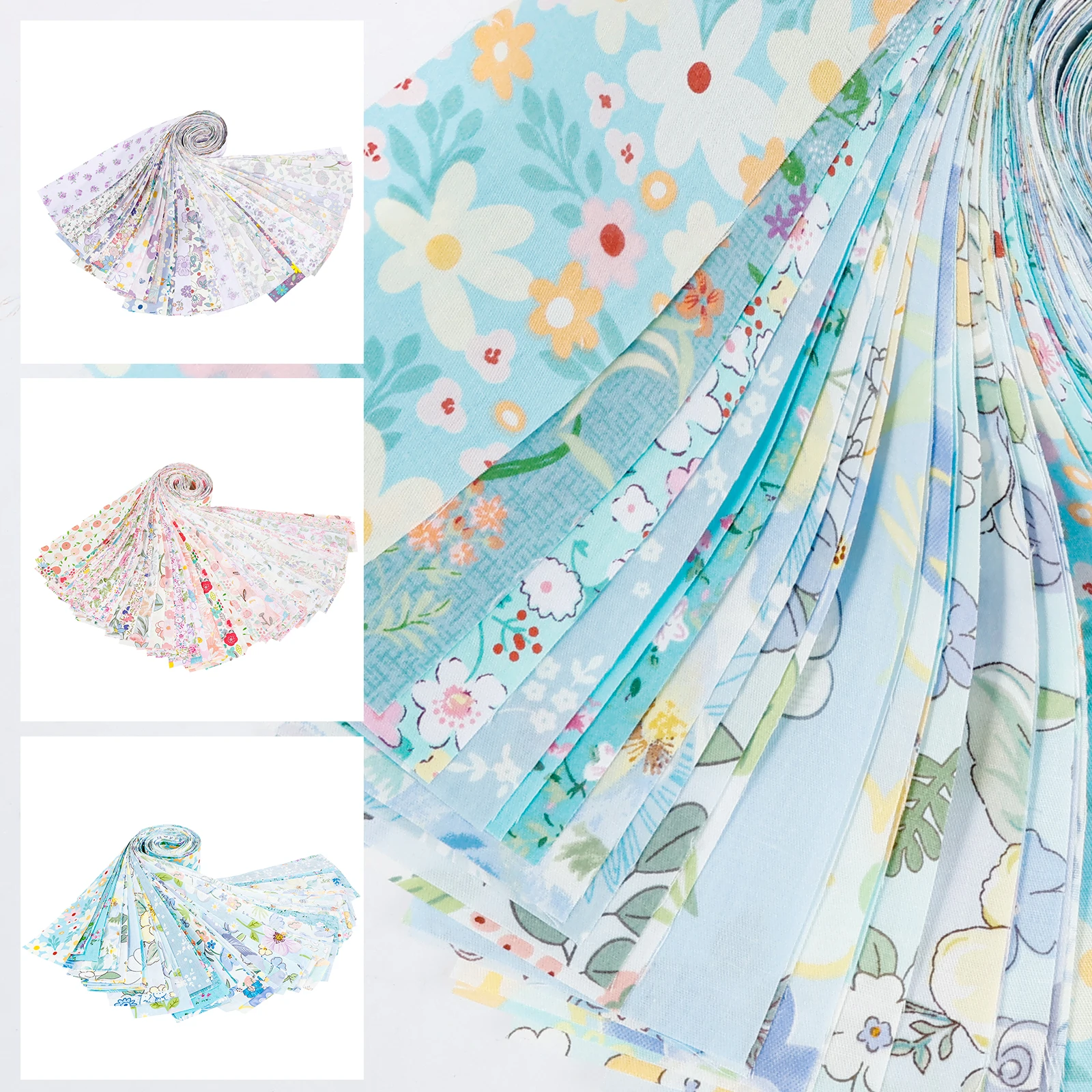 

40Pc Fabric Strips Quilting Jelly Rolls Patchwork Craft Cotton Quilting Strips Sewing Craft Fabric DIY Colorful Needlework Cloth