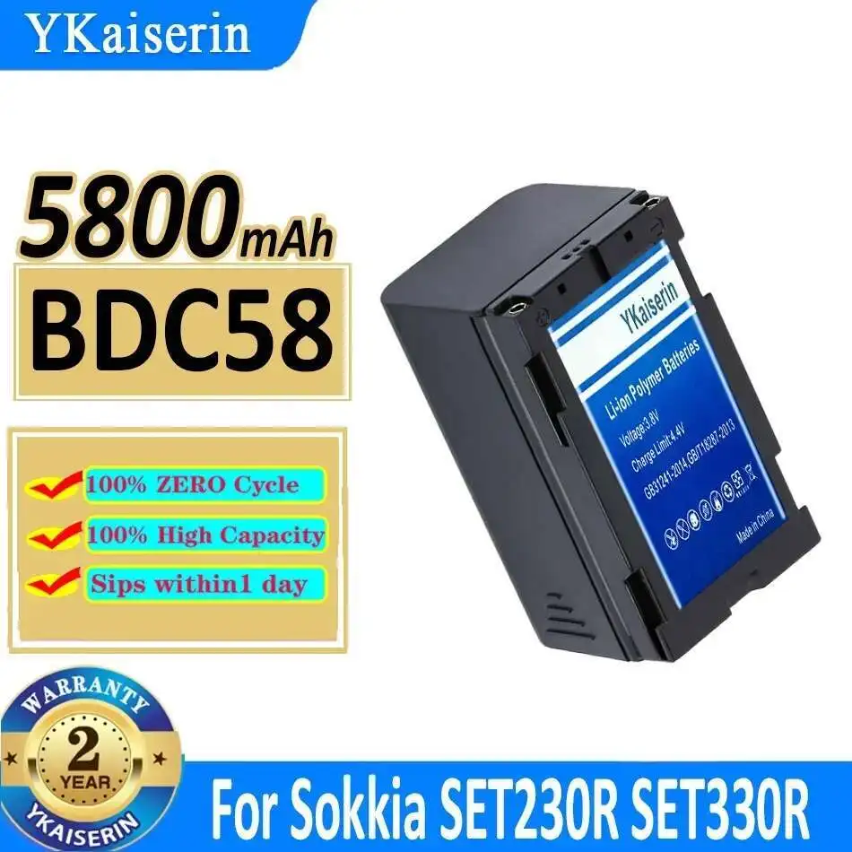 

Total Station Battery 5800Mah Fast Charging BDC58 For Sokkia SET230R SET330R SET530R SET630R SET230R3 SET330R3