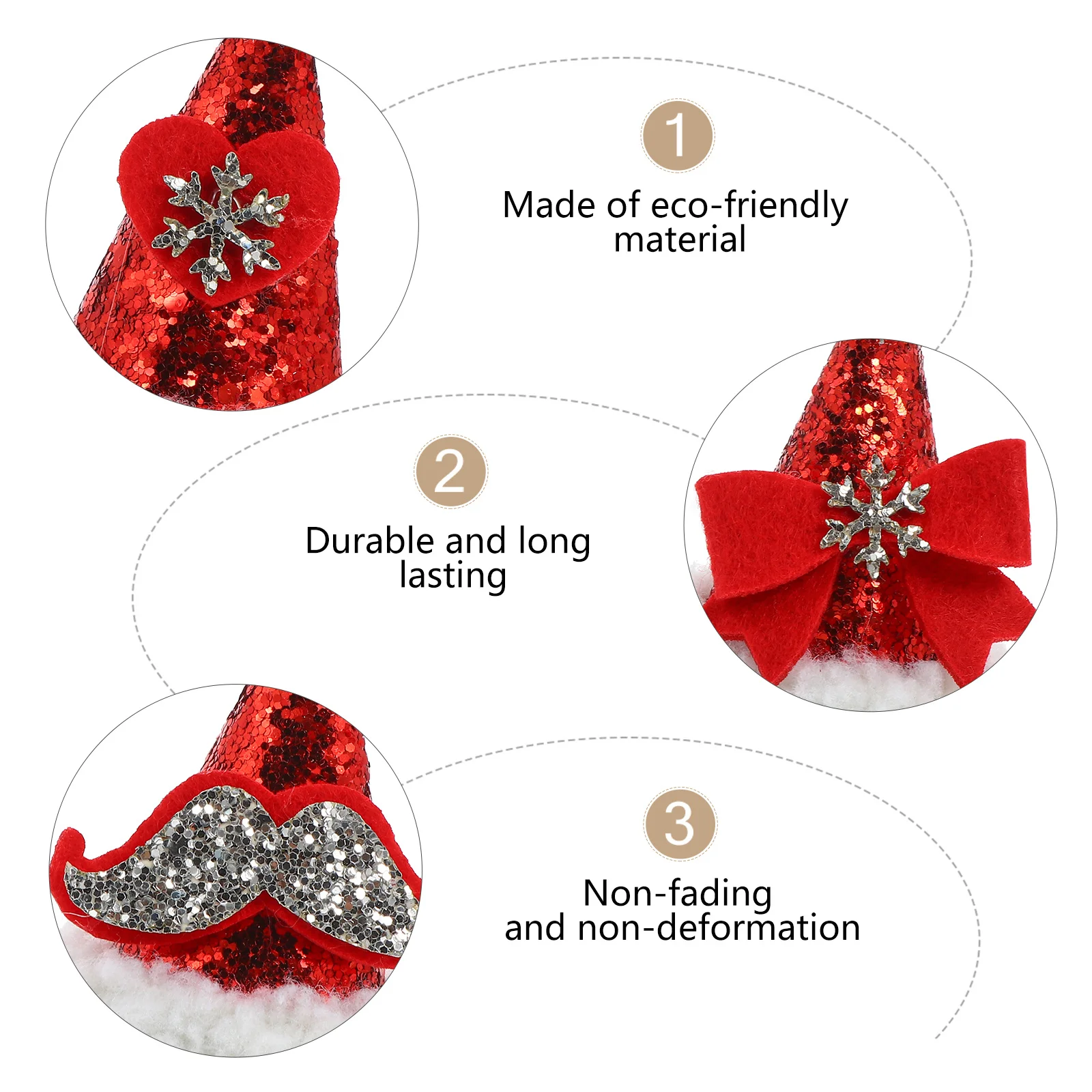 

6pcs Christmas Headdress Sequin Hair Barrettes Holiday Hair Clips Barrettes Wedding Party Xmas Decor Durable Rust-Proof