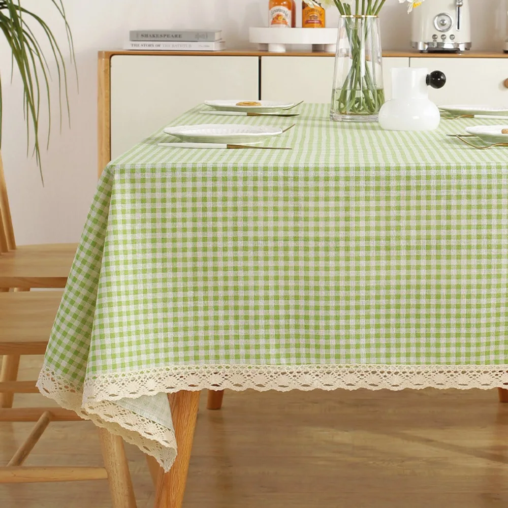 

Dustproof Dining Table Cloth Washable Stain Resistant Checkered Table Cloth Soft Oil Resistant Tea Table Tablecloth Kindergarten