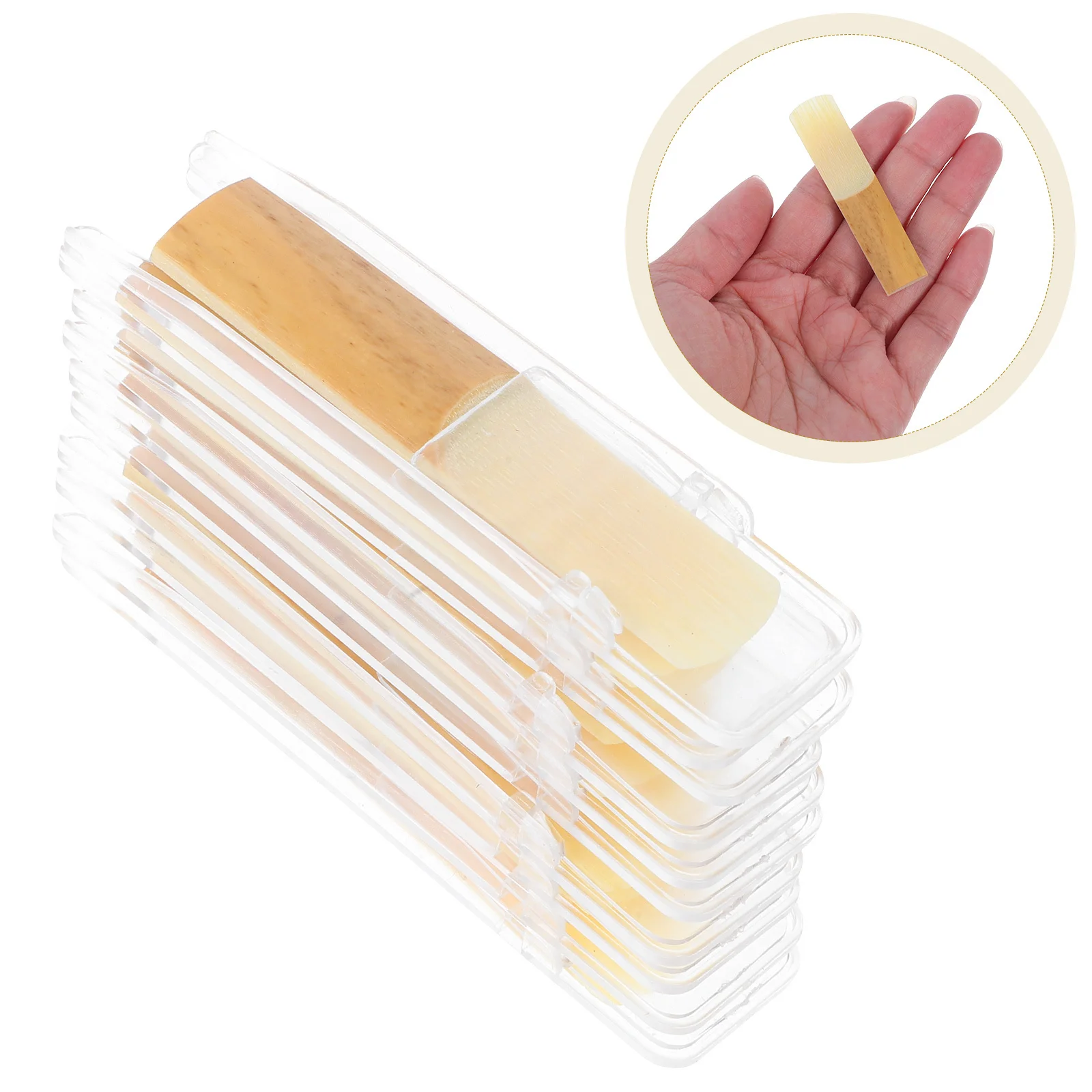 

10Pcs Soprano Sax Reeds Wooden 2.87x0.75x0.08in Moderate Hardness Long-Lasting Replacement Tips for Professional Players