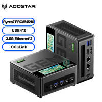 AOOSTAR GEM12+ Mini PC AMD Ryzen 7 PRO 8845HS 5.1GHz 32GB DDR5 1TB SSD Radeon 780M WiFi6 BT5.2 USB4 HDMI2.1 Mini PC Windows 11